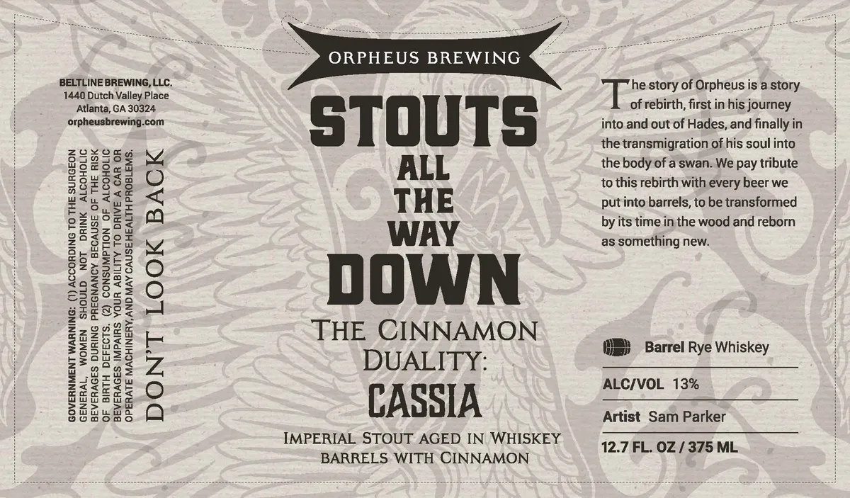 Stouts All the Way Down The Cinnamon Duality: Cassia — full label as filed with TTB