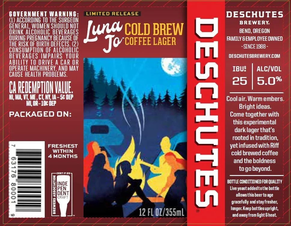 Luna Jo Cold Brew Coffee Lager — full label as filed with TTB
