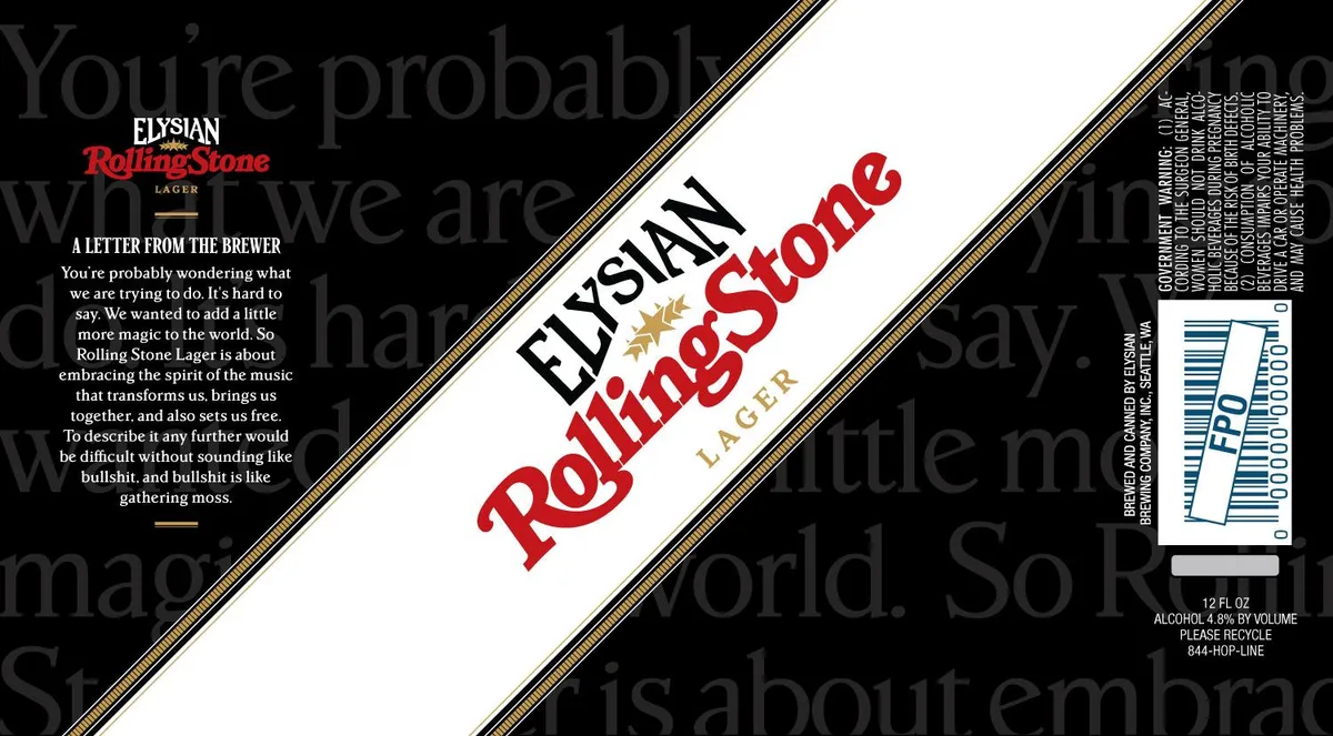 Rolling Stone Lager — full label as filed with TTB