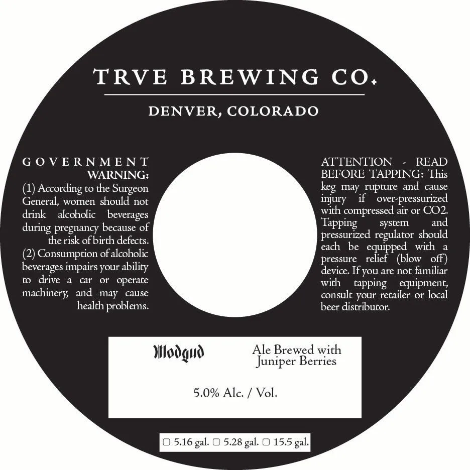Modgud — full label as filed with TTB