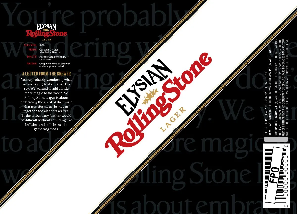 Rolling Stone Lager label art — ELYSIAN BREWING COMPANY