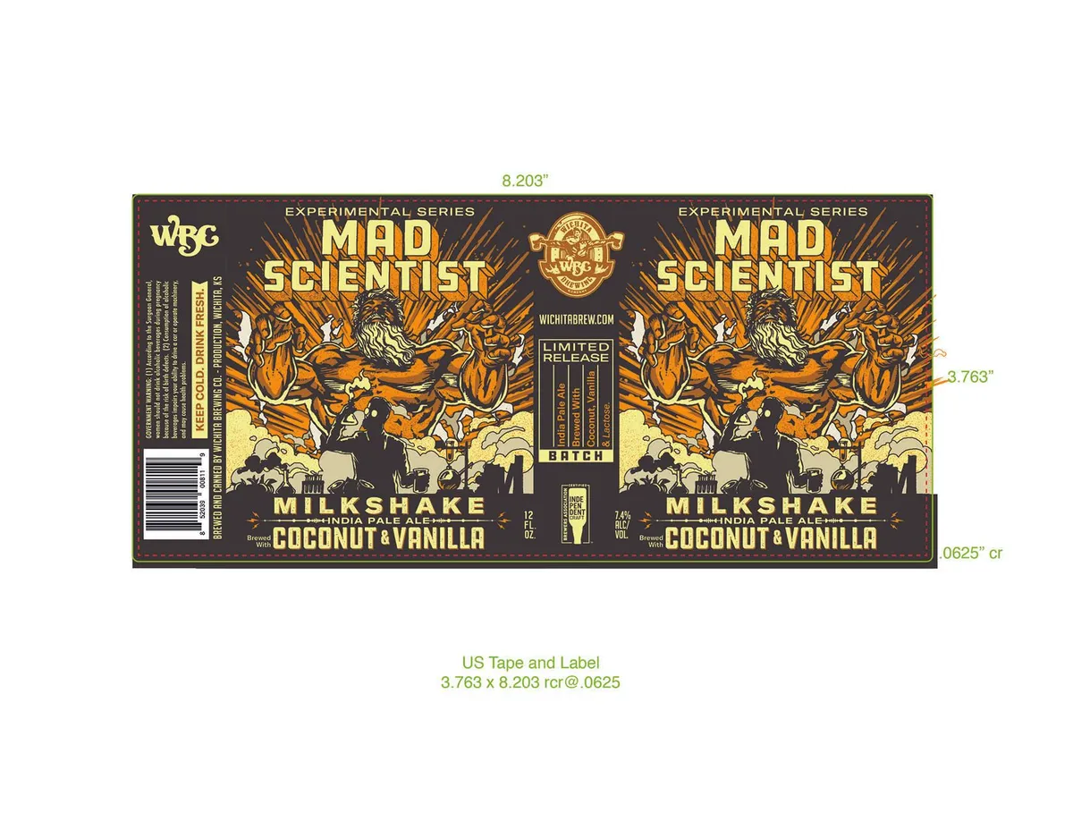 Mad Scientist Milkshake — full label as filed with TTB