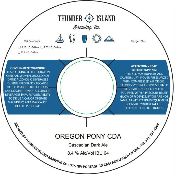 Oregon Pony CDA — full label as filed with TTB