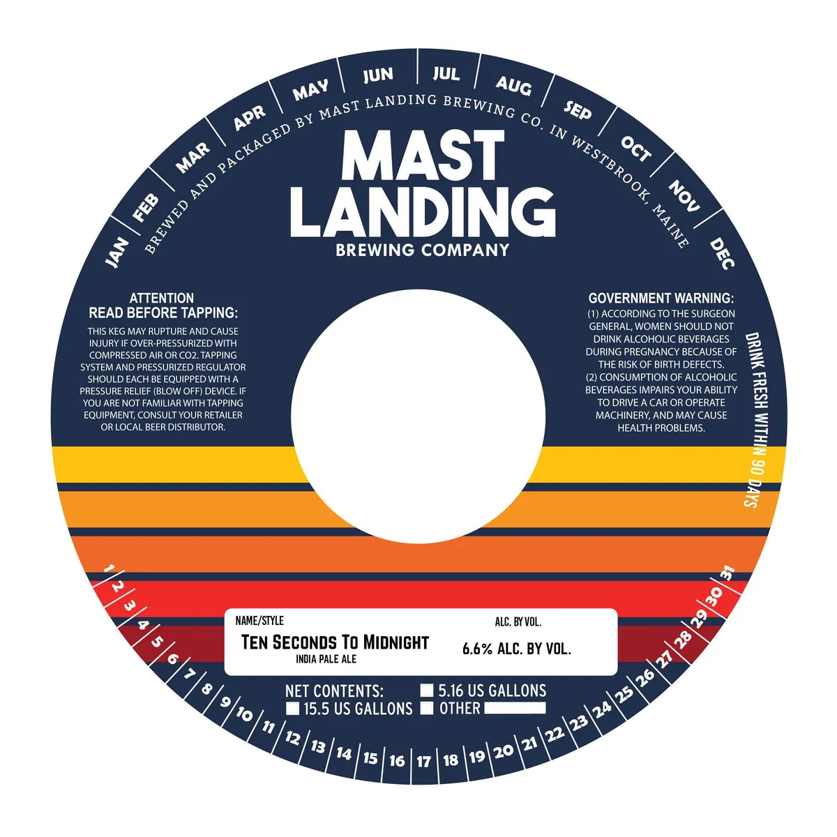 Ten Seconds To Midnight label art — TEN SECONDS TO MIDNIGHT