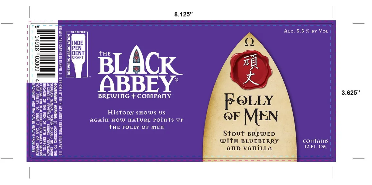 Folly of Men — full label as filed with TTB