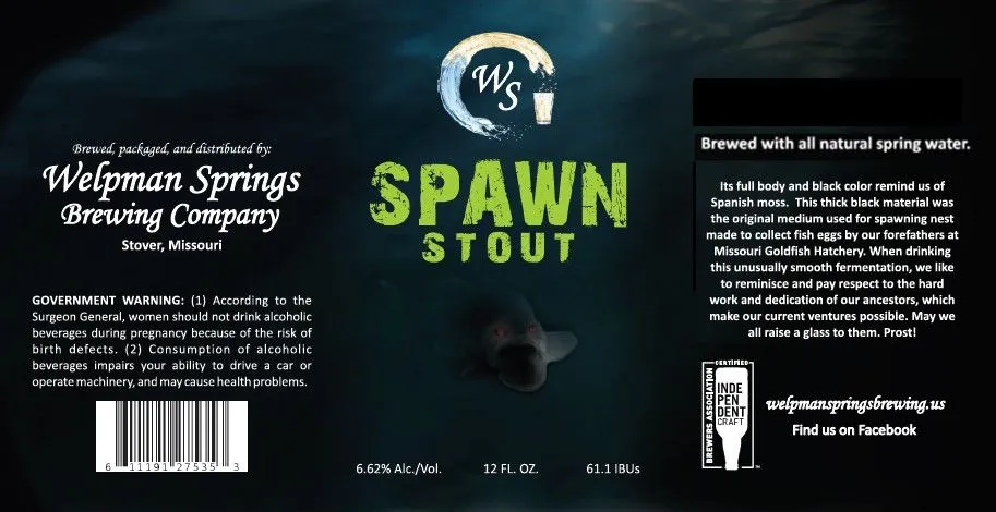 Spawn Stout — full label as filed with TTB
