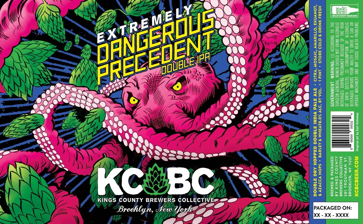 Extremely Dangerous Precedent label art — KINGS COUNTY BREWERS COLLECTIVE
