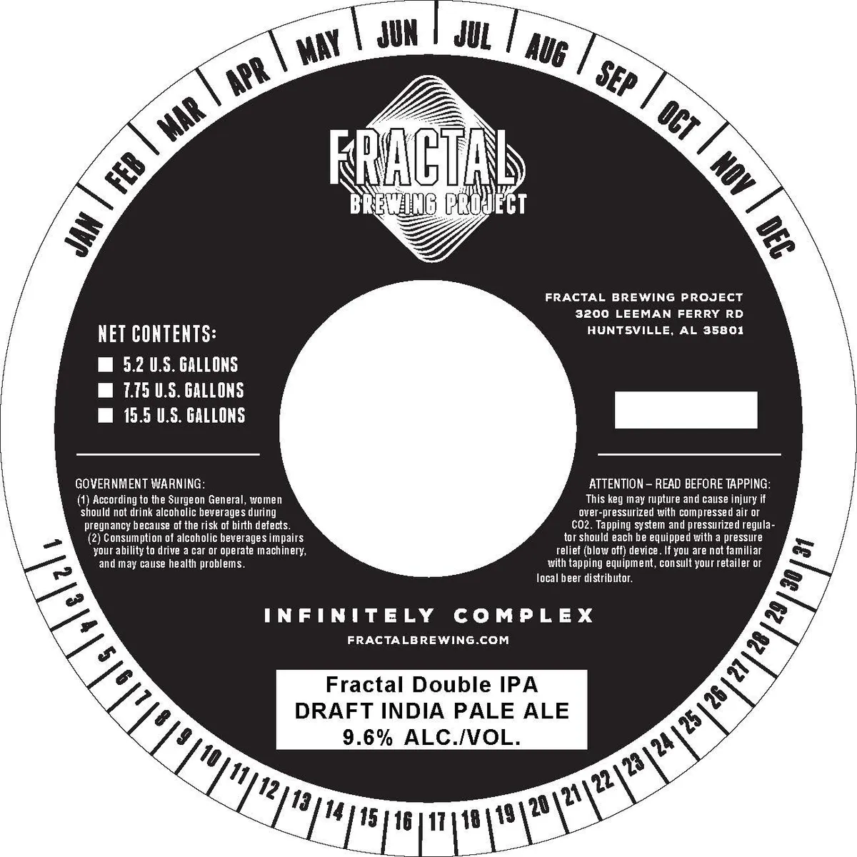 Fractal Double IPA — full label as filed with TTB