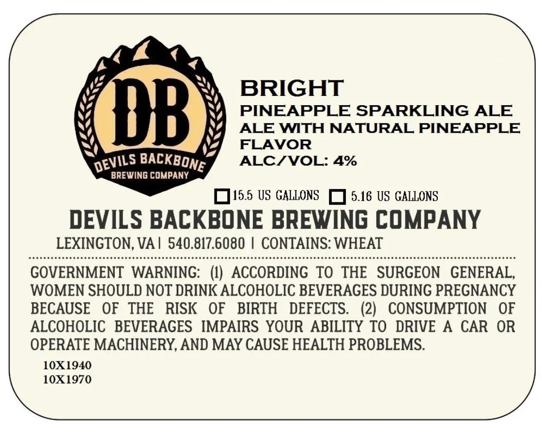 Bright Pineapple — full label as filed with TTB