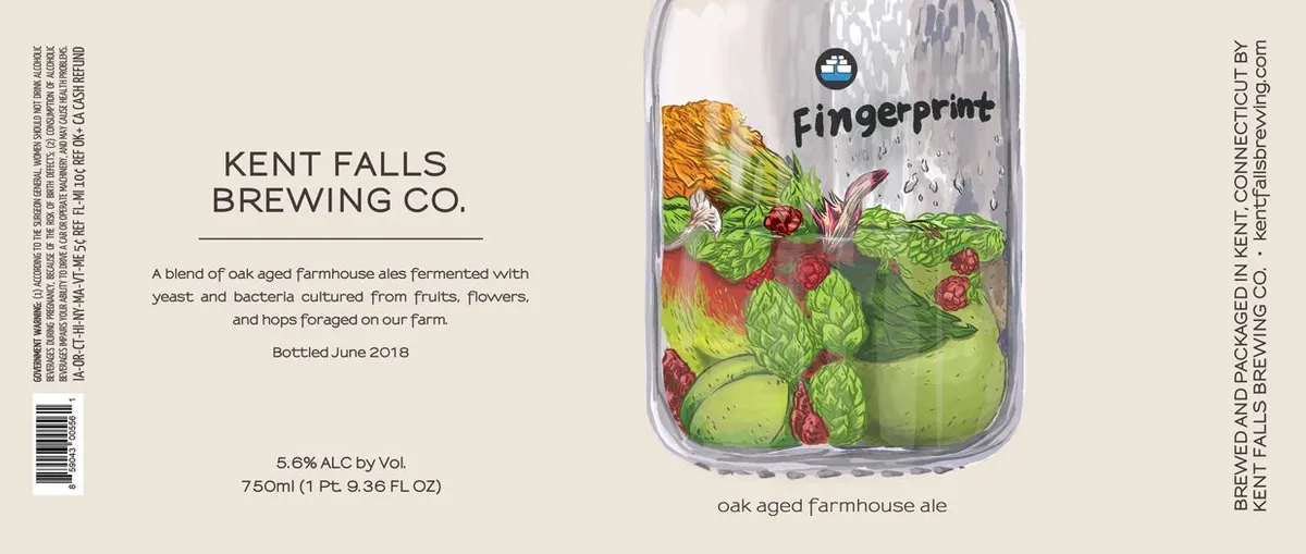 Fingerprint label art — KENT FALLS BREWING CO