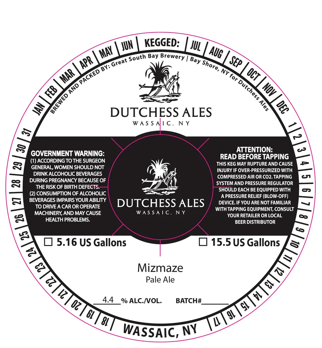 Mizmaze Pale Ale — full label as filed with TTB