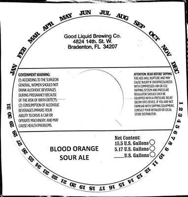 Blood Orange Sour Ale label