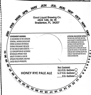 Honey Rye Pale Ale label