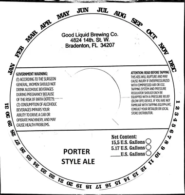 Porter Style Ale label