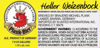 Heller Weizenbock label