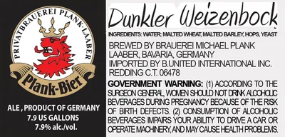 Dunkler Weizenbock label