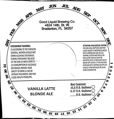 Vanilla Latte Blonde Ale label