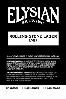Rolling Stone Lager label
