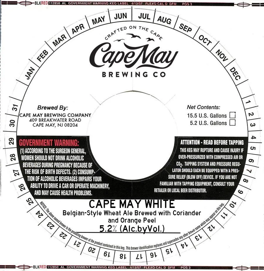 Cape May White label art — CAPE MAY WHITE