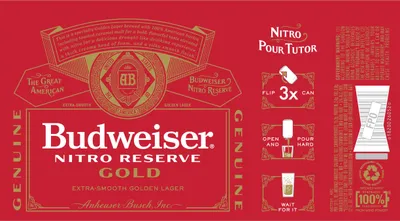 Budweiser Nitro Reserve Gold label