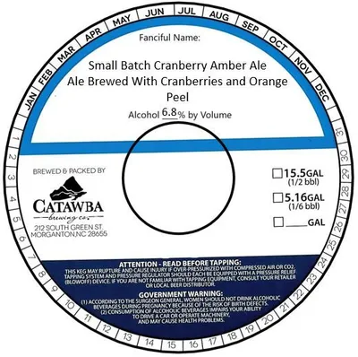 Small Batch Cranberry Amber Ale label