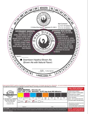 Downtown Hazelnut Brown Ale label