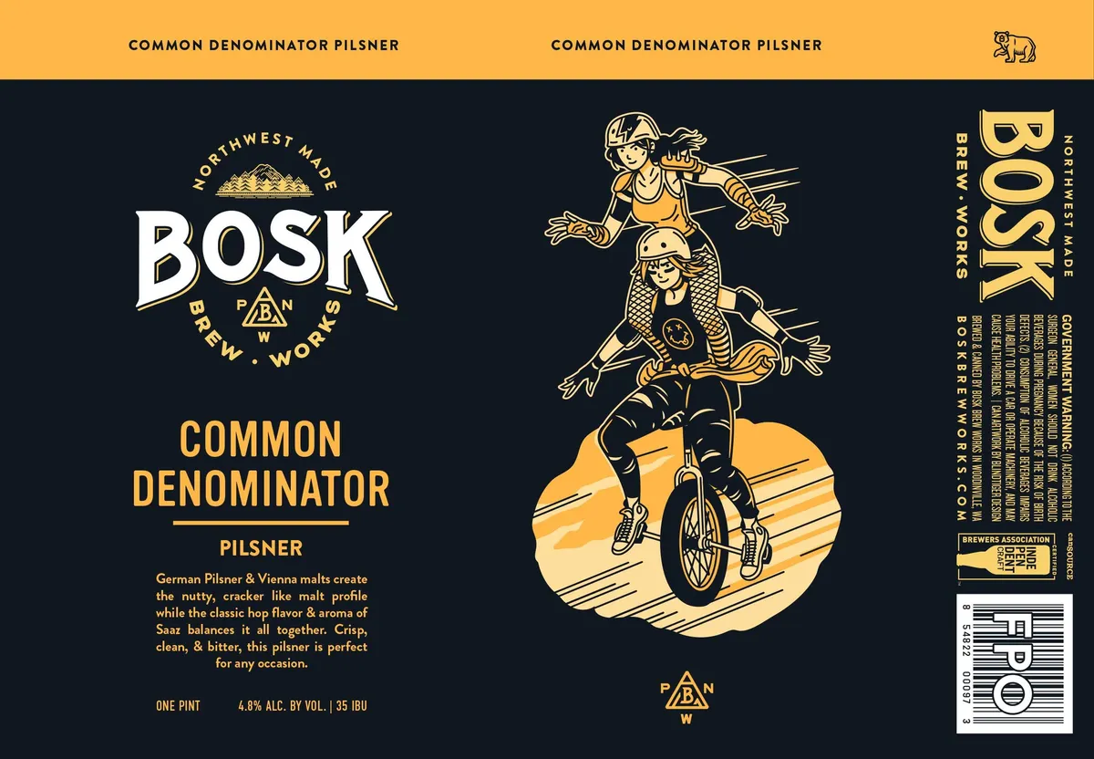 Common Denominator label art — BOSK BREW WORKS