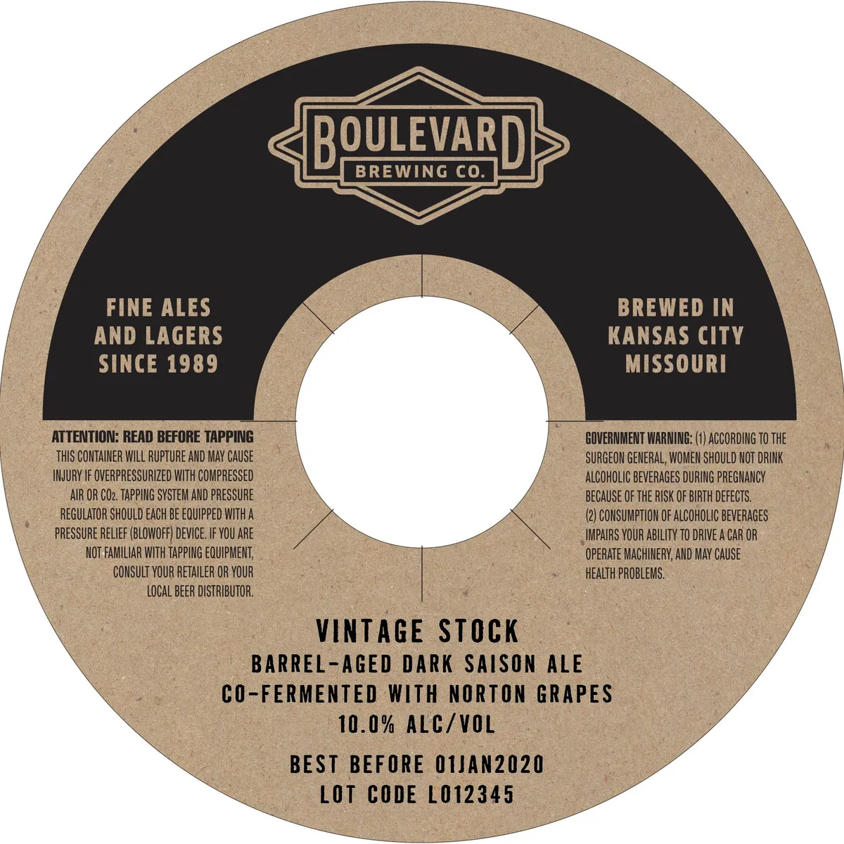 Vintage Stock — full label as filed with TTB