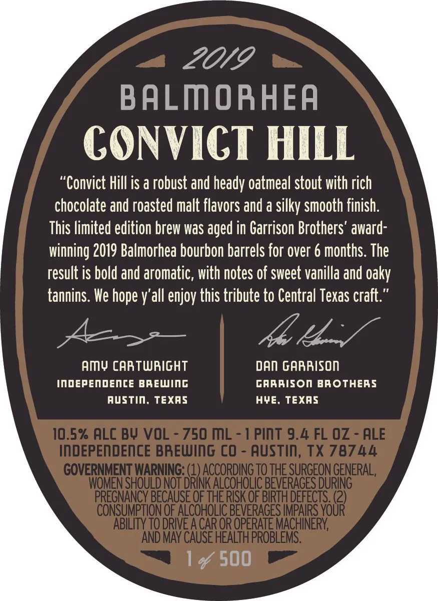 Balmorhea label art — CONVICT HILL