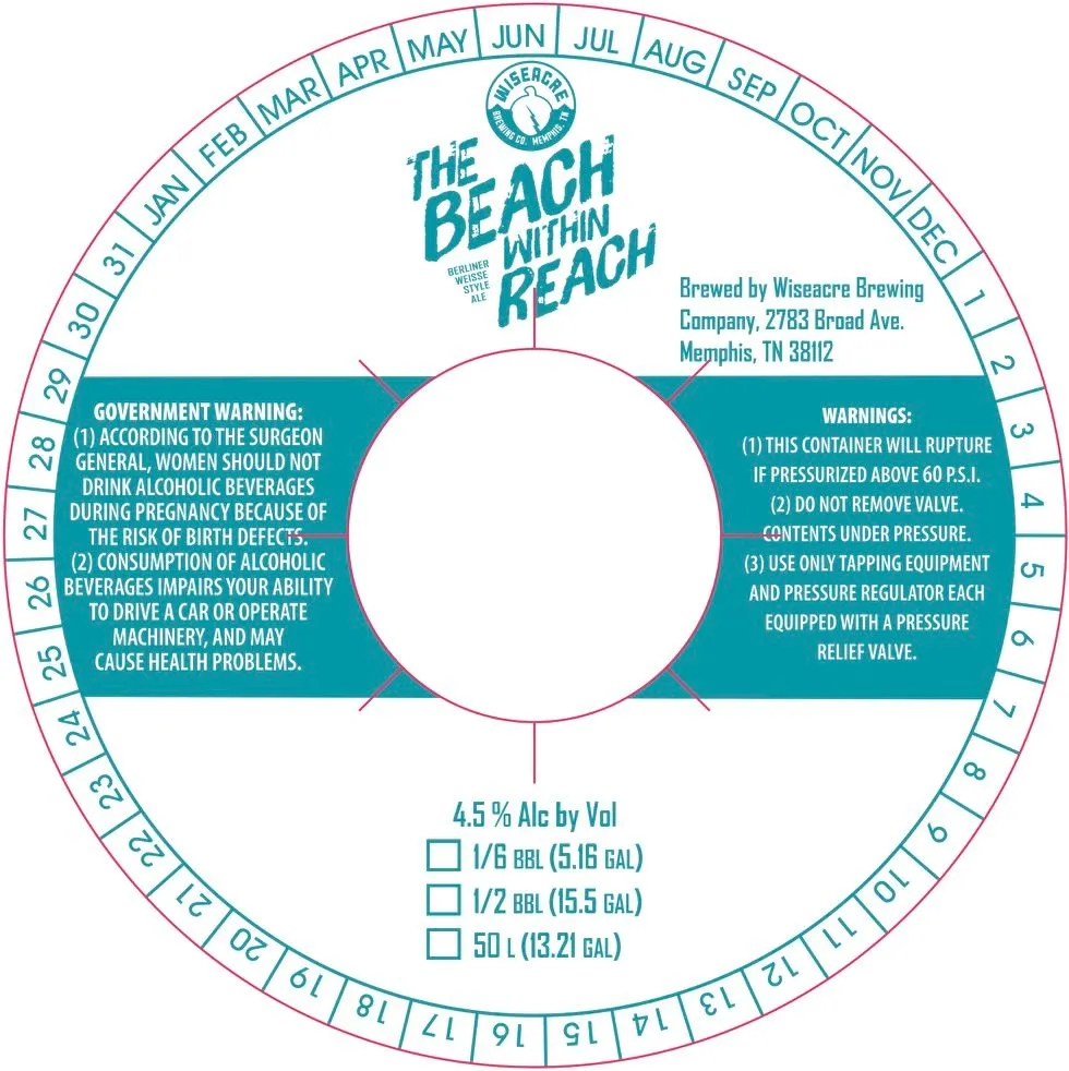 The Beach Within Reach — full label as filed with TTB