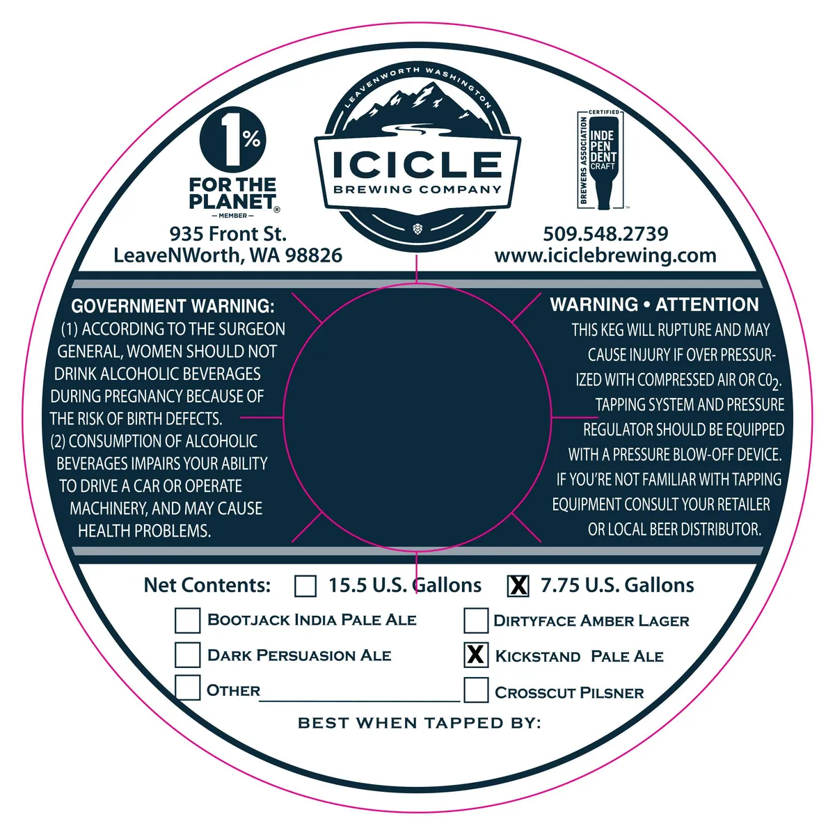 Kickstand Pale Ale — full label as filed with TTB