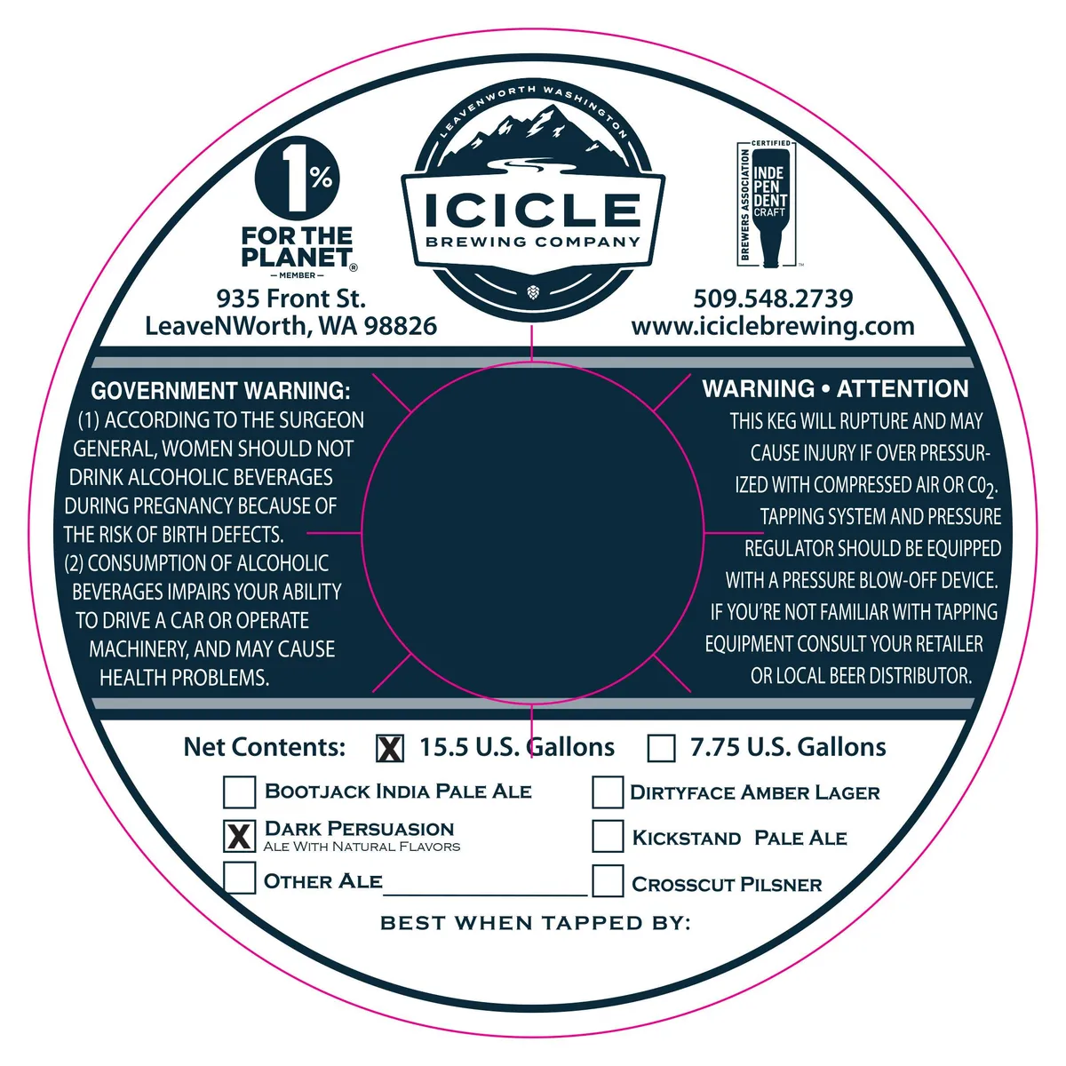 Dark Persuasion label art — ICICLE BREWING COMPANY