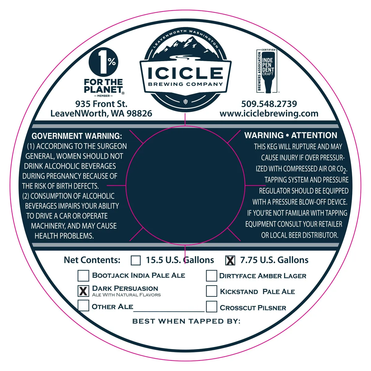 Dark Persuasion — full label as filed with TTB