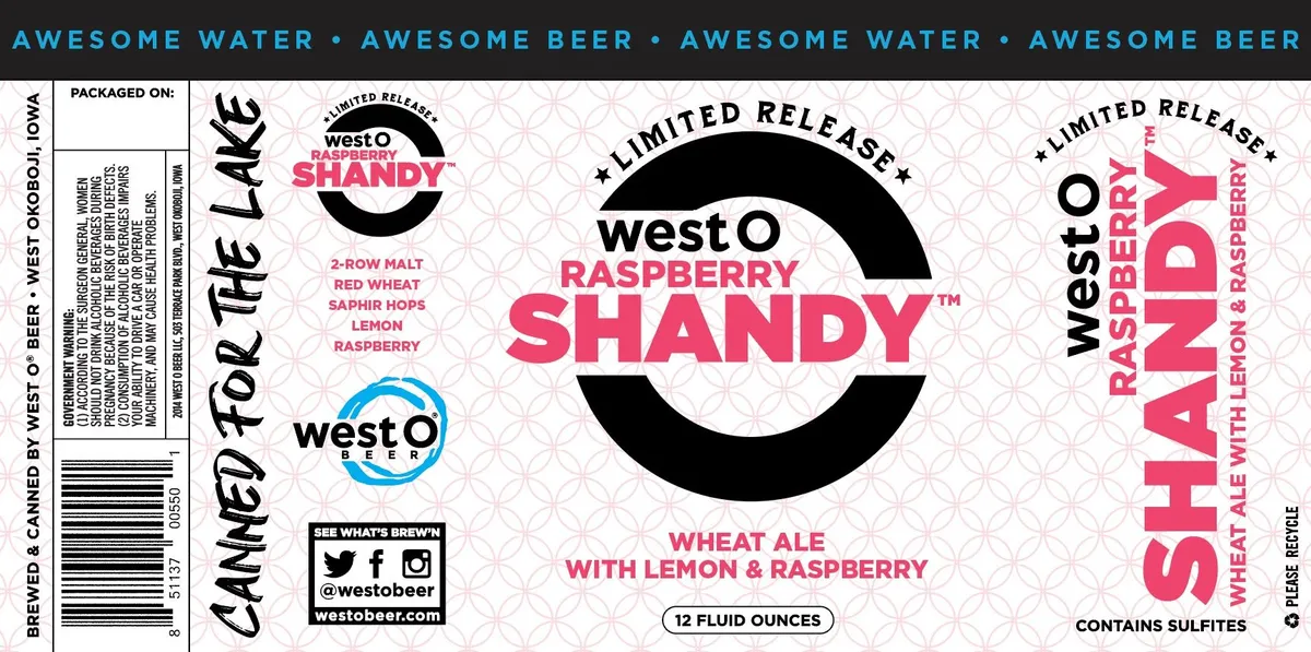 West O Raspberry Shandy label
