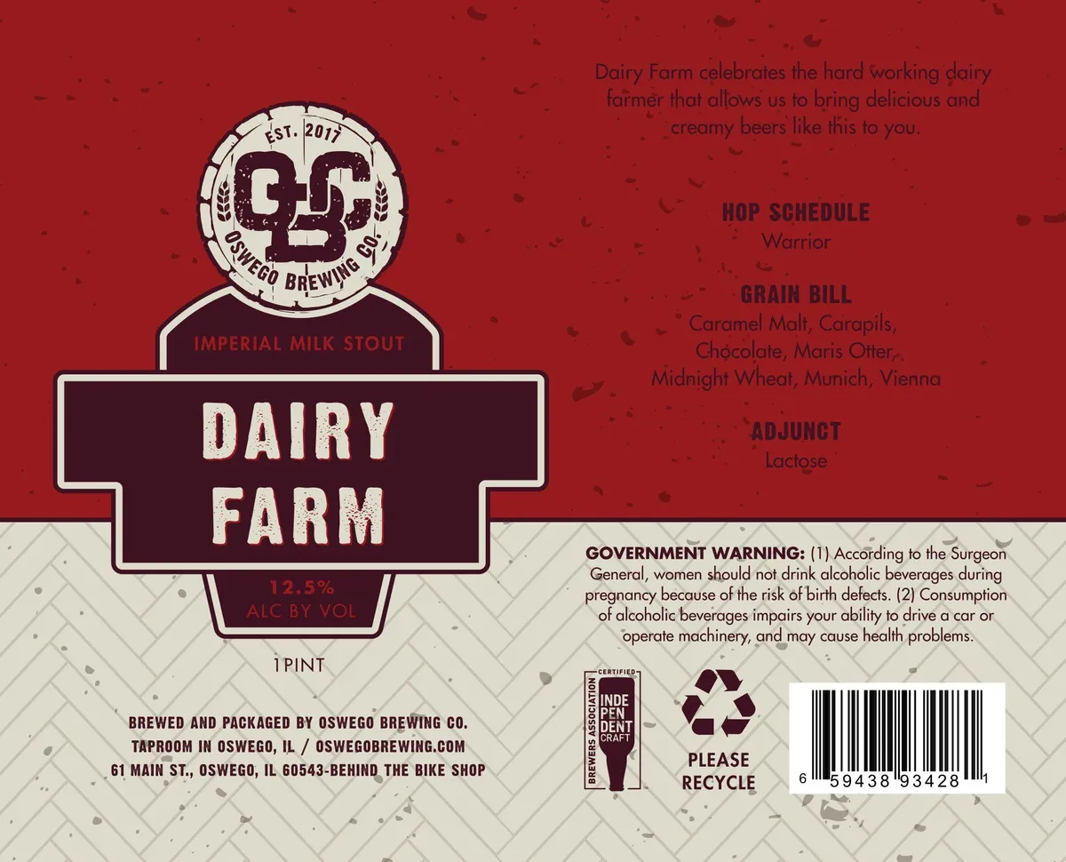 Dairy Farm — full label as filed with TTB