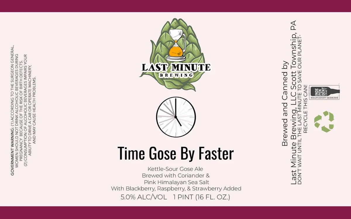 Time Gose By Faster — full label as filed with TTB
