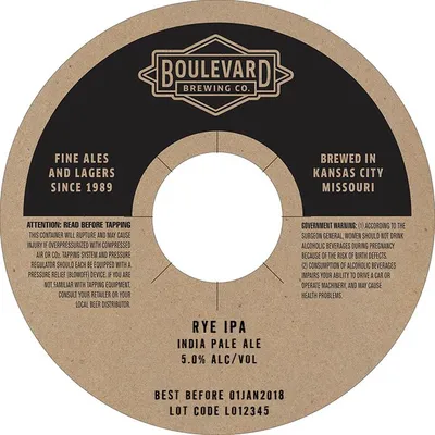 Rye IPA label