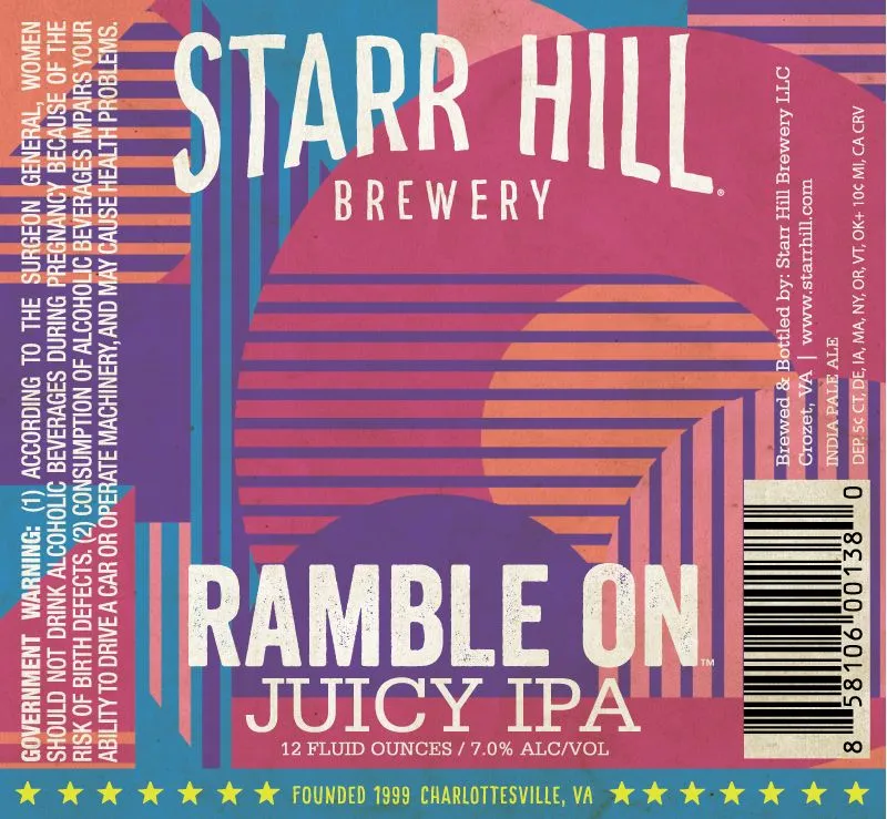Ramble On label art — STARR HILL BREWERY