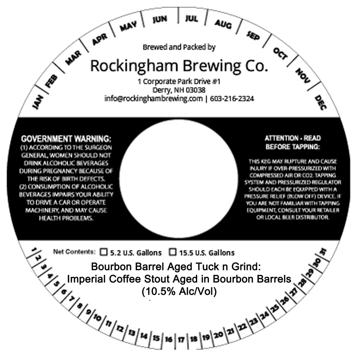 Bourbon Barrel Aged Tuck n Grind — full label as filed with TTB