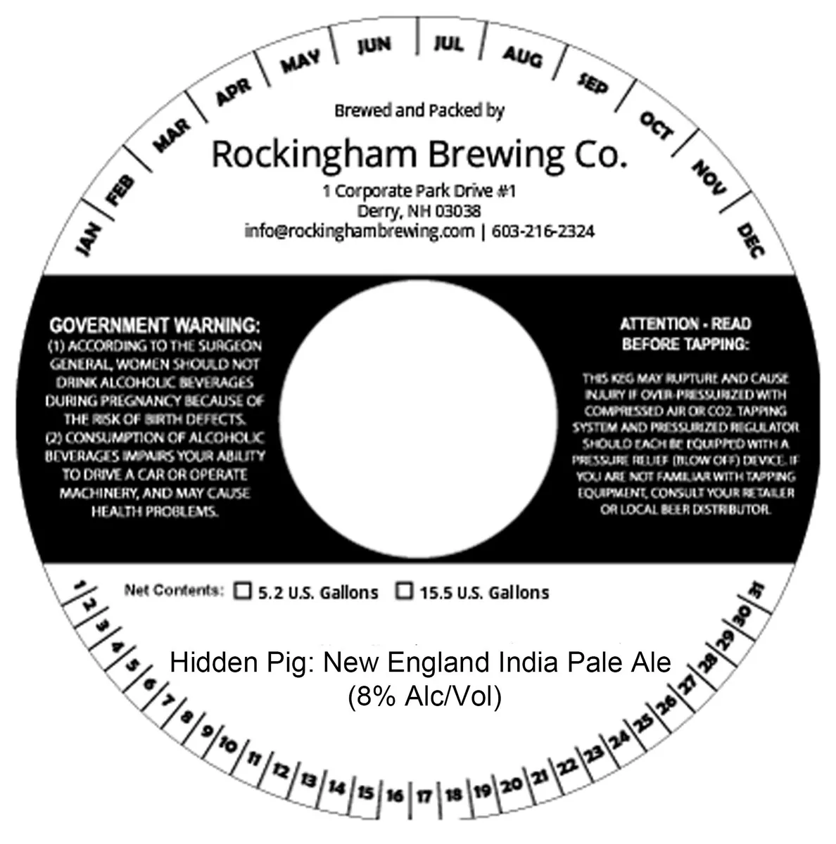 Hidden Pig: New England India Pale Ale — full label as filed with TTB