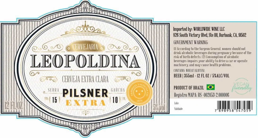 Leopoldina Pilsner Extra — full label as filed with TTB