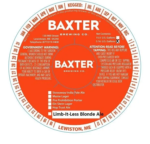 Limb-It-Less Blonde Ale — full label as filed with TTB
