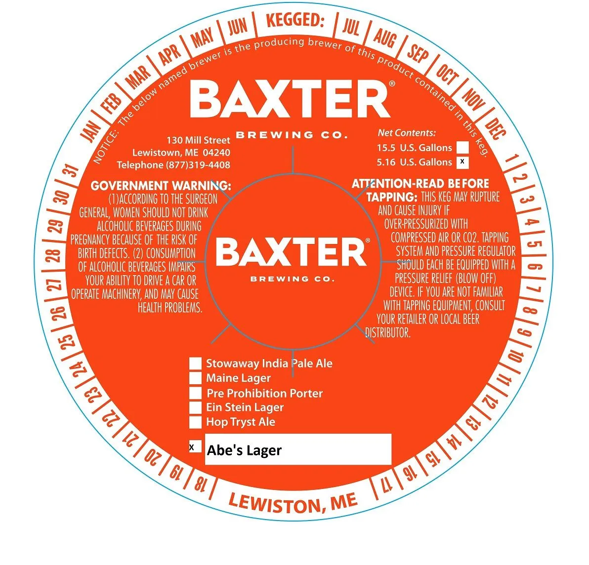 Abe's Lager — full label as filed with TTB