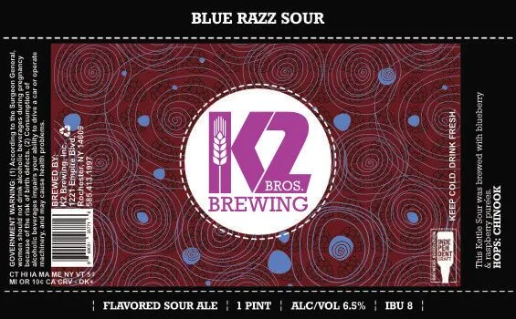 Blue Razz Sour label art — K2 BREWING INC.