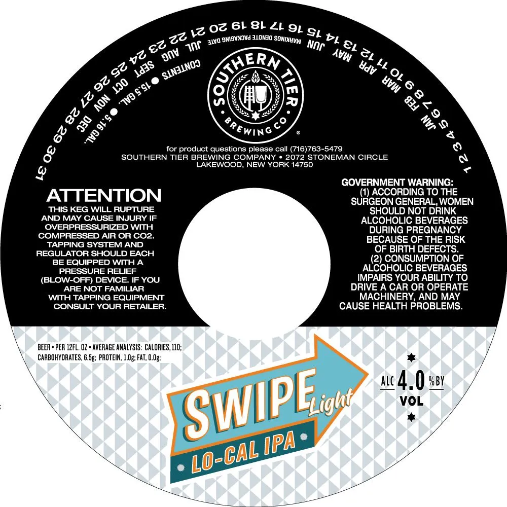 Swipe Light — full label as filed with TTB