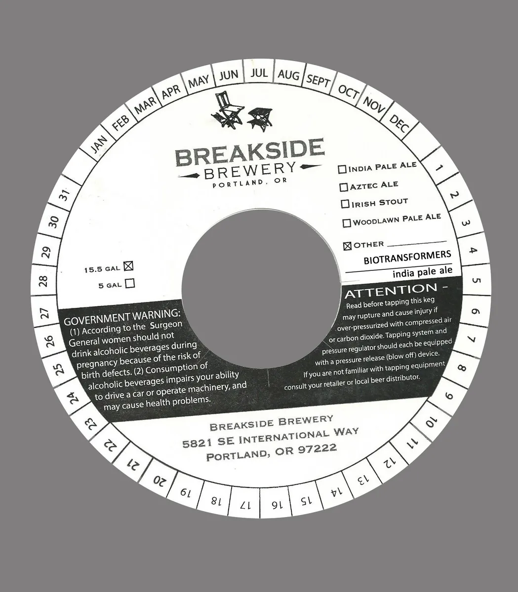 Biotransformers label art — BREAKSIDE BREWERY