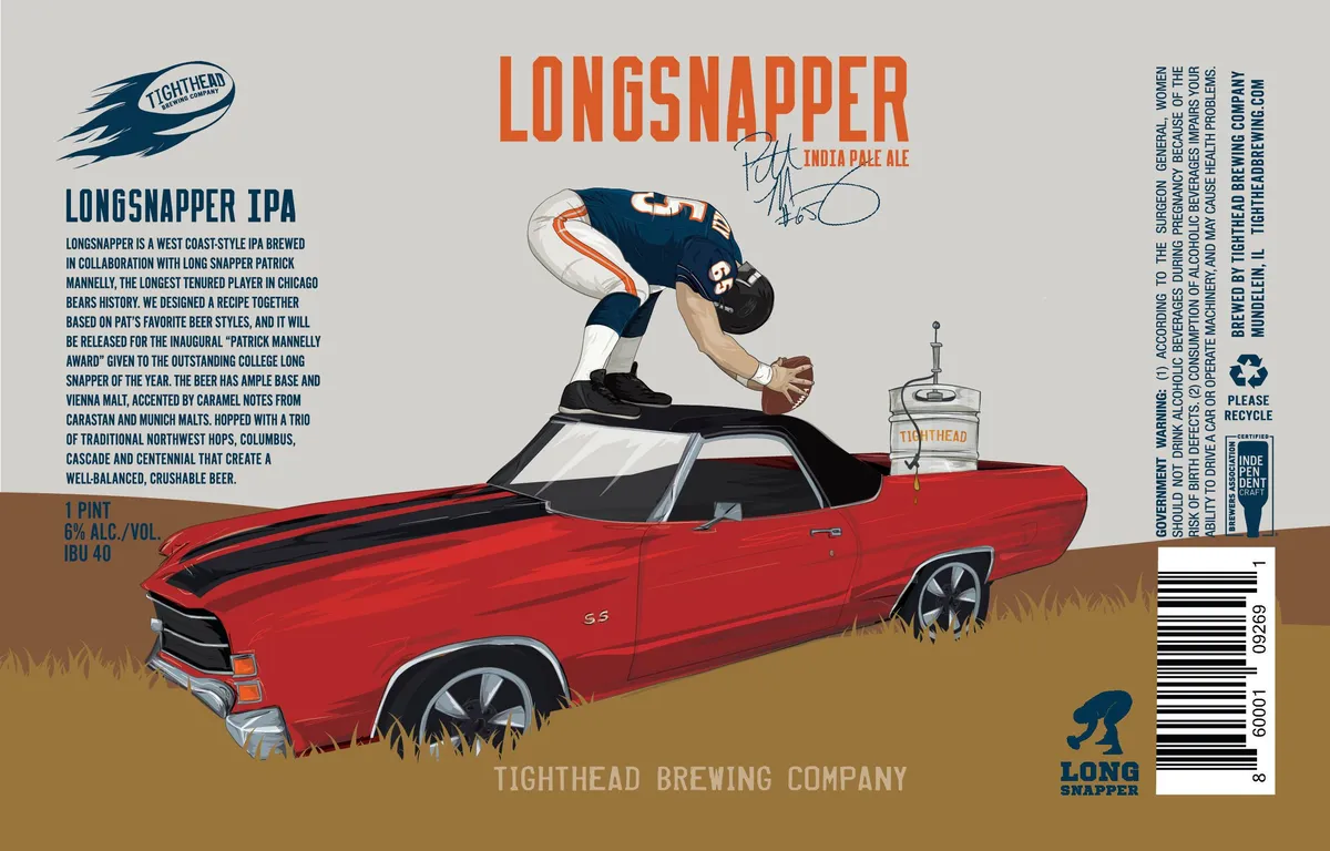 Longsnapper IPA label art — LONGSNAPPER IPA