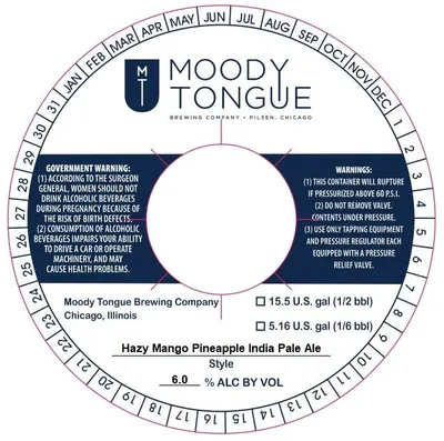 Hazy Mango Pineapple India Pale Ale label