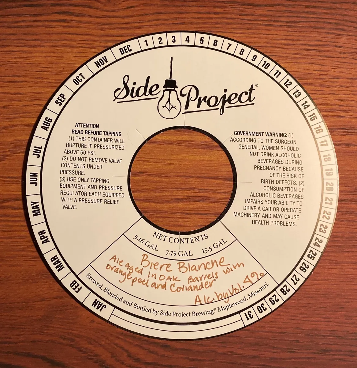 Biere Blanche — full label as filed with TTB