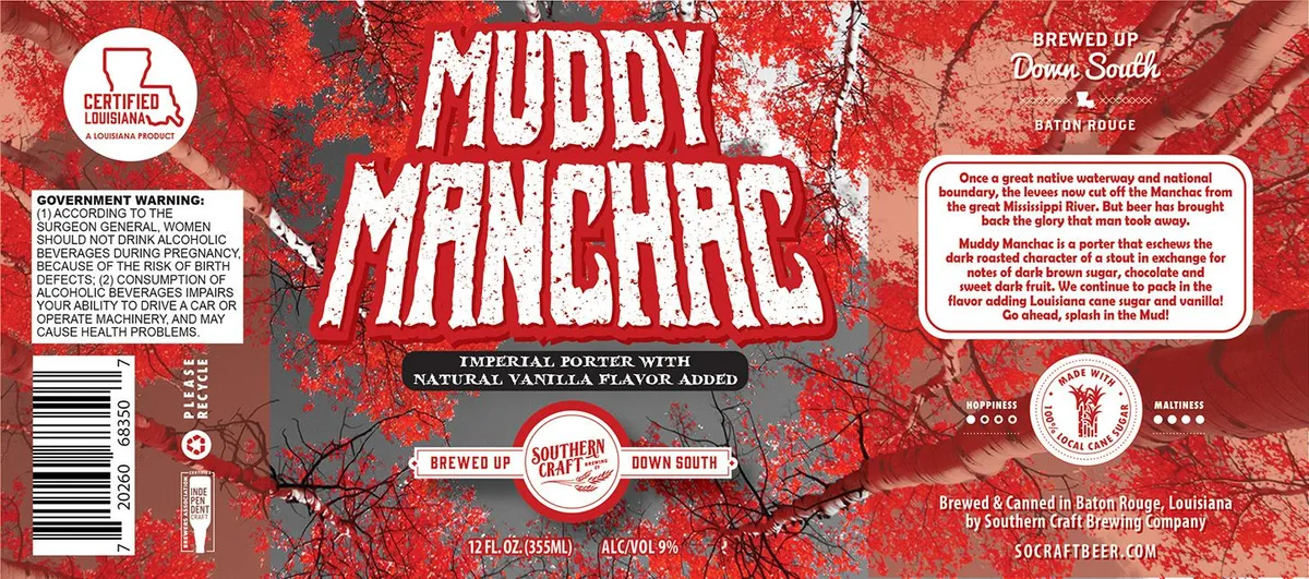 Muddy Manchac — full label as filed with TTB